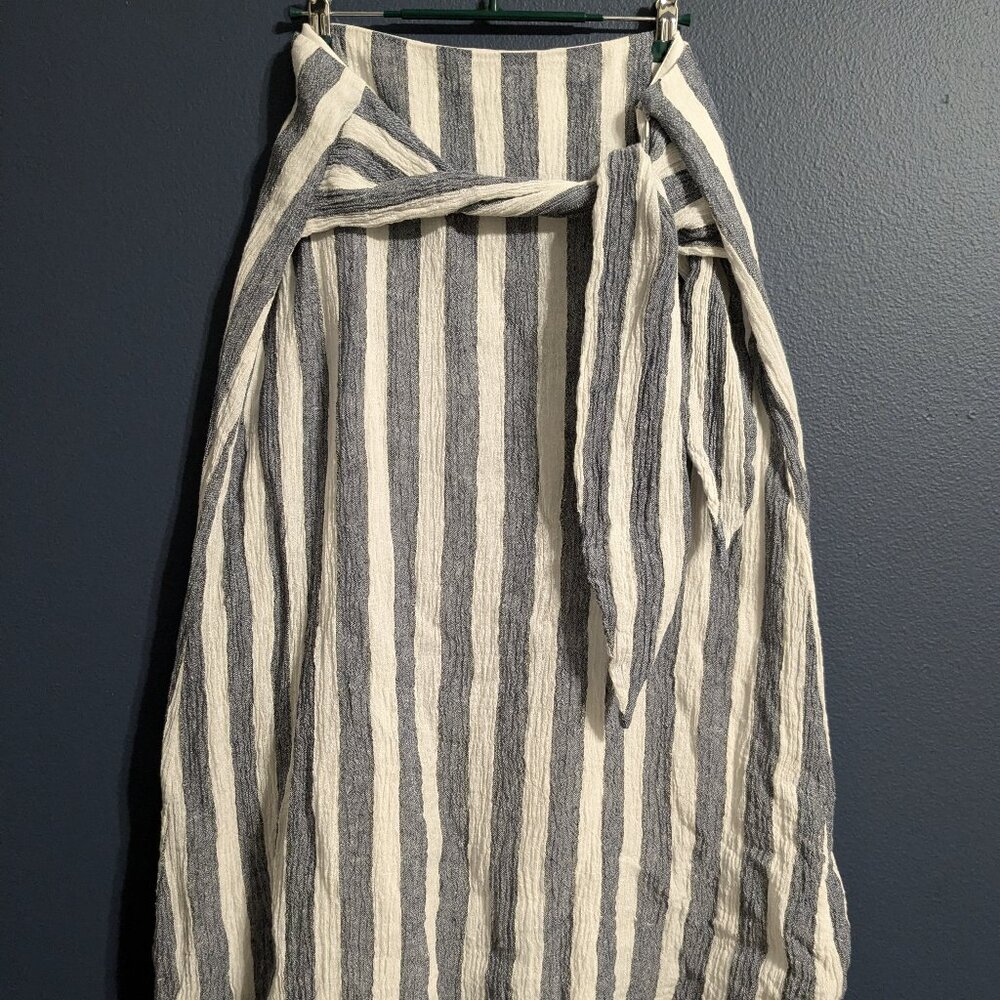 Point Sur 100% Linen Striped Skirt